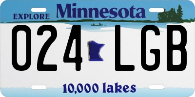 MN license plate 024LGB