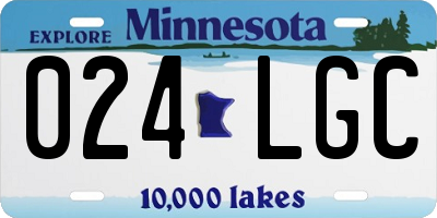 MN license plate 024LGC