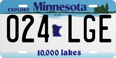 MN license plate 024LGE