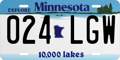 MN license plate 024LGW