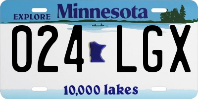 MN license plate 024LGX