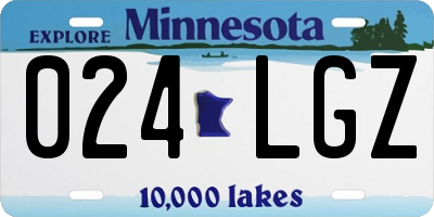 MN license plate 024LGZ