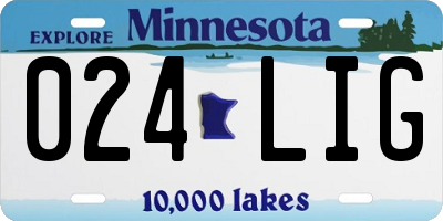 MN license plate 024LIG