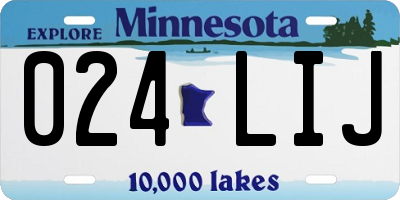 MN license plate 024LIJ