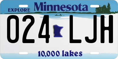 MN license plate 024LJH