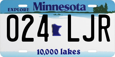 MN license plate 024LJR