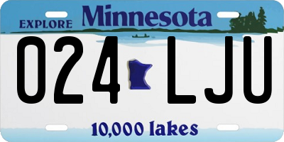 MN license plate 024LJU