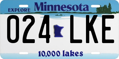 MN license plate 024LKE