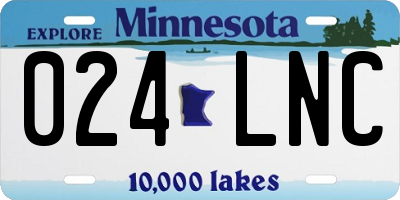 MN license plate 024LNC