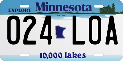 MN license plate 024LOA