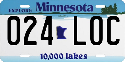 MN license plate 024LOC