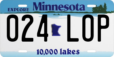MN license plate 024LOP