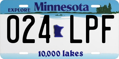 MN license plate 024LPF