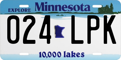 MN license plate 024LPK