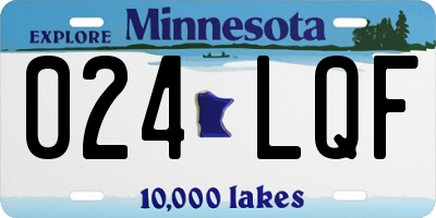 MN license plate 024LQF