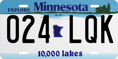 MN license plate 024LQK