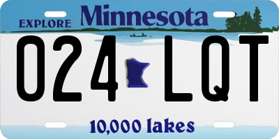 MN license plate 024LQT