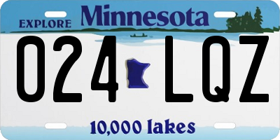 MN license plate 024LQZ