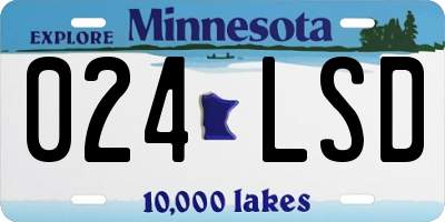 MN license plate 024LSD