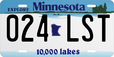 MN license plate 024LST