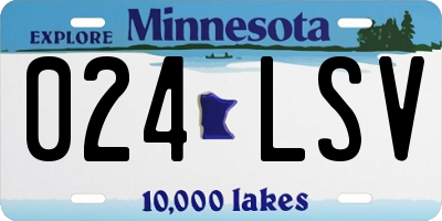 MN license plate 024LSV