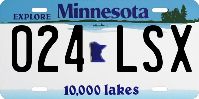 MN license plate 024LSX