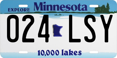 MN license plate 024LSY