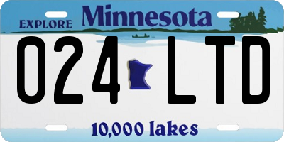 MN license plate 024LTD