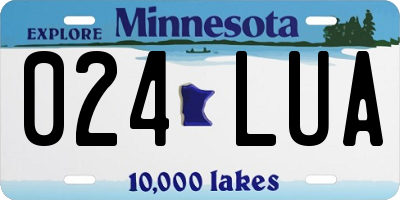 MN license plate 024LUA