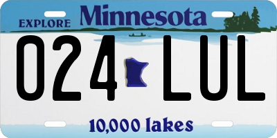 MN license plate 024LUL