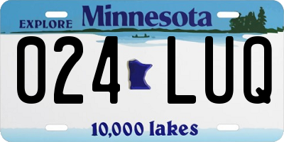 MN license plate 024LUQ