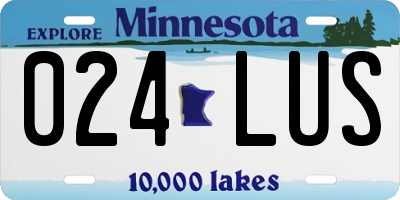 MN license plate 024LUS