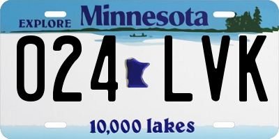 MN license plate 024LVK