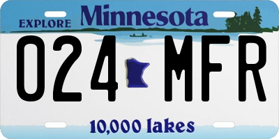 MN license plate 024MFR
