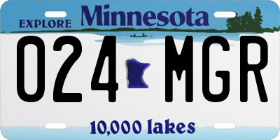 MN license plate 024MGR