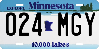 MN license plate 024MGY