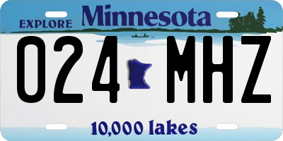 MN license plate 024MHZ