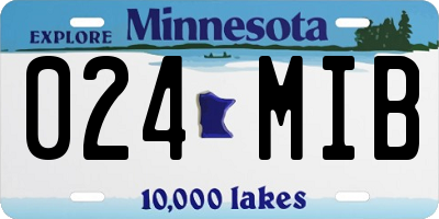 MN license plate 024MIB