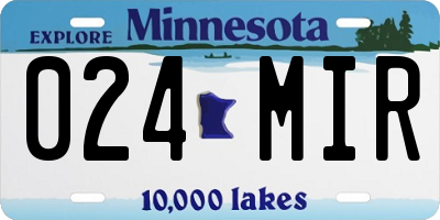 MN license plate 024MIR