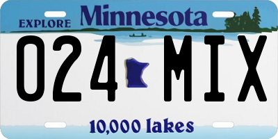 MN license plate 024MIX