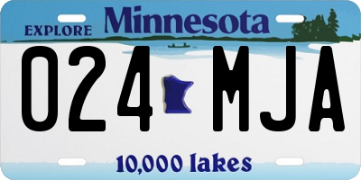 MN license plate 024MJA