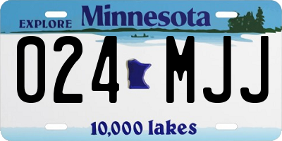 MN license plate 024MJJ