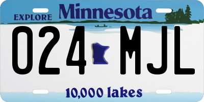 MN license plate 024MJL