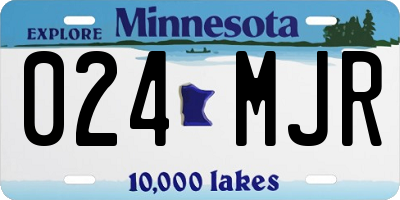 MN license plate 024MJR