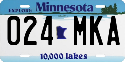 MN license plate 024MKA