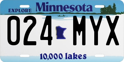 MN license plate 024MYX