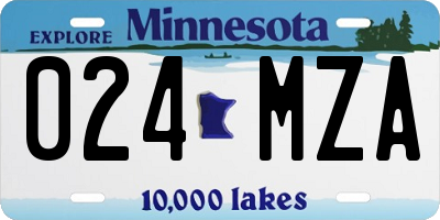 MN license plate 024MZA