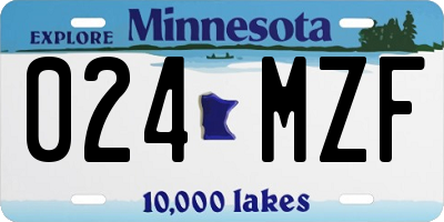 MN license plate 024MZF