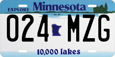 MN license plate 024MZG