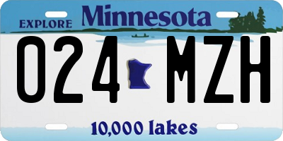 MN license plate 024MZH